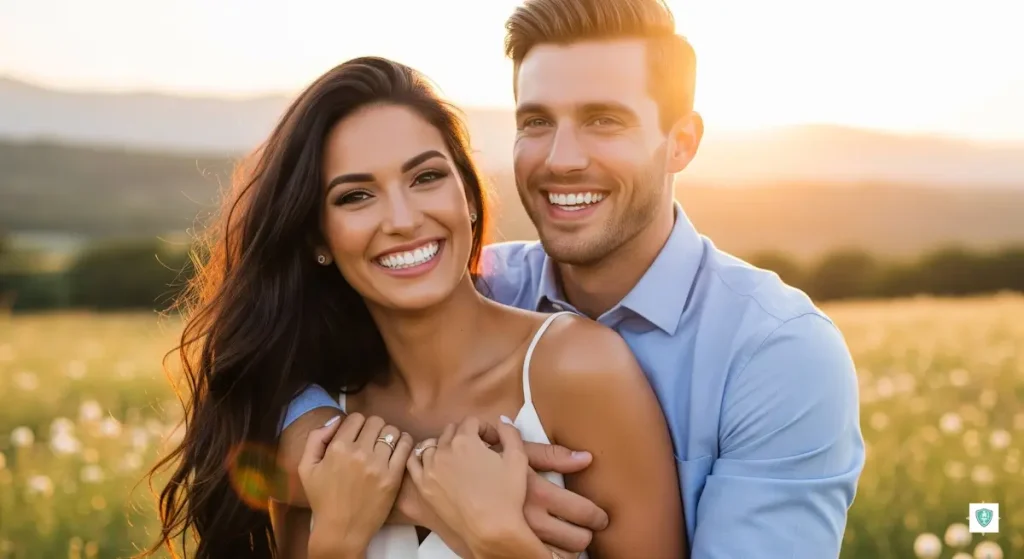 lamina porselen yaptırmış genç mutlu çift fotoğrafı